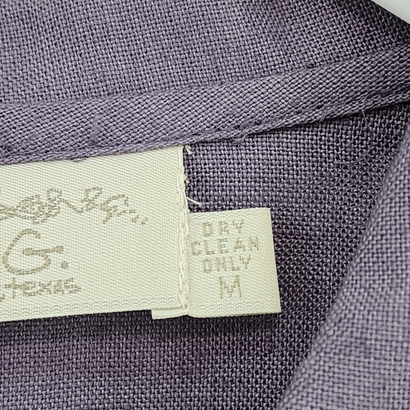 Taylor G Women's Linen Vintage Button Front Lagenlook Shirt - M - Picture 4 of 7